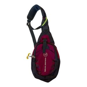 TANLUHU Sling Backpack Crossbody Hiking Travel Bag Deep Pink & Gray